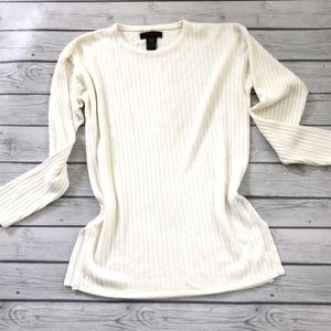 Cream Long Sleeve Sweater, Women's 8